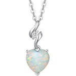 AGVANA 14 K massiver Weißgold-Diamant-Edelstein-Anhänger mit Sterling-Silber-Kette, 8 mm Herz-Geburtsstein-Halskette, edler Schmuck, Jahrestag, Geburtstag, Geschenke für Frauen, Mutter, Ehefrau AGVANA 14 K massiver Weißgold-Diamant-Edelstein-Anhänger mit Sterling-Silber-Kette, 8 mm Herz-Geburtsstein-Halskette, edler Schmuck, Jahrestag, Geburtstag, Geschenke für Frauen, Mutter, Ehefrau