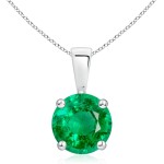 Angara Natürlicher Smaragd-Solitär-Anhänger für Frauen |