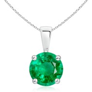 Angara Natürlicher Smaragd-Solitär-Anhänger für Frauen |