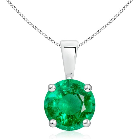 Angara Natürlicher Smaragd-Solitär-Anhänger für Frauen |