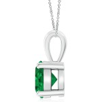 Angara Natürlicher Smaragd-Solitär-Anhänger für Frauen |