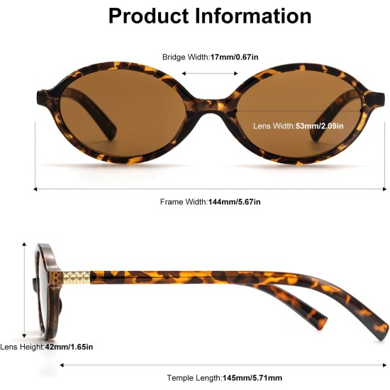 Ovale Retro-Sonnenbrille für Damen, Vintage-Stil der 90er Jahre, Y2K, trendige Designer-Sonnenbrille