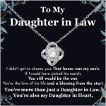 An meine Schwiegertochter Halskette von der Mutter, Geburtstagsgeschenk für die Schwiegertochter mit Karte, bedeutungsvolles Geschenk für sie am Hochzeitstag, Weihnachten, Jahrestag