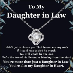 An meine Schwiegertochter Halskette von der Mutter, Geburtstagsgeschenk für die Schwiegertochter mit Karte, bedeutungsvolles Geschenk für sie am Hochzeitstag, Weihnachten, Jahrestag