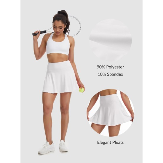 Damen-Tennisröcke mit Shorts, hoch tailliert, plissiert, zum Laufen, lässig, Pickleball-Golfröcke mit Taschen Damen-Tennisröcke mit Shorts, hoch tailliert, plissiert, zum Laufen, lässig, Pickleball-Golfröcke mit Taschen