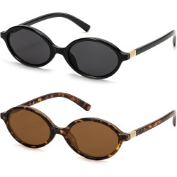 Ovale Retro-Sonnenbrille für Damen, Vintage-Stil der 90er Jahre, Y2K, trendige Designer-Sonnenbrille
