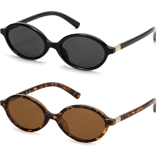 Ovale Retro-Sonnenbrille für Damen, Vintage-Stil der 90er Jahre, Y2K, trendige Designer-Sonnenbrille
