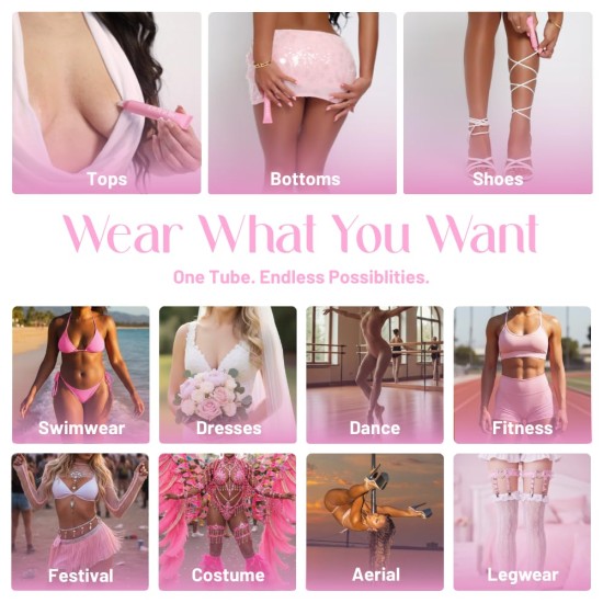 Flüssiger Körperkleber für Kleidung – modische Klebeband-Alternative für Low-Cut-Styles, trägerlose Kleider und Arbeitsblusen – Kleidungskleber, der den ganzen Tag hält – schweiß- und tanzfest, schnell trocknend – 20 ml Flüssiger Körperkleber für Kleidung – modische Klebeband-Alternative für Low-Cut-Styles, trägerlose Kleider und Arbeitsblusen – Kleidungskleber, der den ganzen Tag hält – schweiß- und tanzfest, schnell trocknend – 20 ml