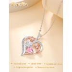 Valentinstagsgeschenke für die Frau, Halskette mit doppeltem Geburtsstein-Anhänger aus 925er-Sterlingsilber, Halskette „Ich liebe dich für immer und ewig“, Jahrestags- und Geburtstagsgeschenke für die Frau, die Freundin, die Mutter, sie