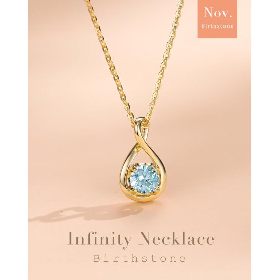 FANCIME Geburtsstein-Halsketten für Frauen, edler Schmuck, Sterlingsilber, zierlicher Unendlichkeitsanhänger, Jahrestag, Geburtstag, Valentinstag, Geschenke für Sie, Frau, Mutter, Tochter, Kette 40,6 cm + 5,1 cm verlängert FANCIME Geburtsstein-Halsketten für Frauen, edler Schmuck, Sterlingsilber, zierlicher Unendlichkeitsanhänger, Jahrestag, Geburtstag, Valentinstag, Geschenke für Sie, Frau, Mutter, Tochter, Kette 40,6 cm + 5,1 cm verlängert
