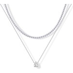 PAVOI 14K vergoldete, gedrehte Singapur-Kette, Layering-Choker mit rundem Solitär und Serpentinenkette, Layering-Choker mit Steinanhänger im Birnenschliff, Halsketten-Set für Damen |