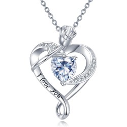 Für immer Liebe Herz-Halsketten, Geschenk für Frauen, Ehefrau, Freundin, Hochzeitstag, Geburtstag, Muttertagsgeschenke für Mama, Mutter