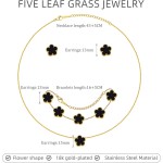 Gold-Halsketten-Armband-Ohrring-Set – 18 Karat vergoldetes Blumen-Armband, Kette, Edelstahl, nicht anlaufend, Blumen-Anhänger, Ohrstecker-Schmuck-Sets, Weihnachtsgeburtstag, Glücksgeschenk für Mutter, Ehefrau, Tochter, Freundin Gold-Halsketten-Armband-Ohrring-Set – 18 Karat vergoldetes Blumen-Armband, Kette, Edelstahl, nicht anlaufend, Blumen-Anhänger, Ohrstecker-Schmuck-Sets, Weihnachtsgeburtstag, Glücksgeschenk für Mutter, Ehefrau, Tochter, Freundin