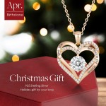 CDE Valentinstagsgeschenk Forever Love Herz-Halsketten für Frauen, Hochzeitstag, Geburtstag, Mütter, Weihnachtsgeschenke für Mutter, Mutter, Ehefrau, S925-Silberschmuck mit Geburtsstein-Anhänger CDE Valentinstagsgeschenk Forever Love Herz-Halsketten für Frauen, Hochzeitstag, Geburtstag, Mütter, Weihnachtsgeschenke für Mutter, Mutter, Ehefrau, S925-Silberschmuck mit Geburtsstein-Anhänger