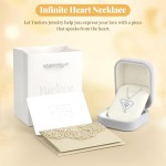 Unendlichkeits-Halskette für Damen, Herz-Halskette aus 925er-Sterlingsilber mit 5A-Zirkon, weißvergoldete verstellbare Kette, Geschenk zum Valentinstag, Geburtstag, Jahrestag für Ehefrau, Freundin, Mutter