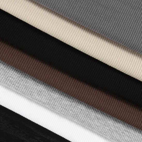 Artfish Damen-Top mit quadratischem Ausschnitt, langen Ärmeln, gerippt, schmal geschnitten, lässig, Basic, bauchfrei Artfish Damen-Top mit quadratischem Ausschnitt, langen Ärmeln, gerippt, schmal geschnitten, lässig, Basic, bauchfrei