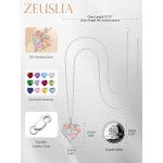 Valentinstagsgeschenke für die Frau, Halskette mit doppeltem Geburtsstein-Anhänger aus 925er-Sterlingsilber, Halskette „Ich liebe dich für immer und ewig“, Jahrestags- und Geburtstagsgeschenke für die Frau, die Freundin, die Mutter, sie