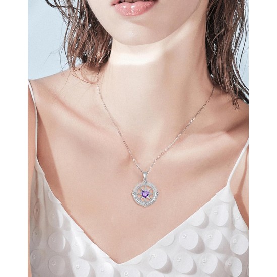 FANCIME Kompass-Halskette für Damen, Sterlingsilber, Kompass-Schmuck, Opal-Anhänger, feiner Schmuck, Edelstein, Geburtstag, Muttertag, Geschenke für Ehefrau, Frauen, Sie FANCIME Kompass-Halskette für Damen, Sterlingsilber, Kompass-Schmuck, Opal-Anhänger, feiner Schmuck, Edelstein, Geburtstag, Muttertag, Geschenke für Ehefrau, Frauen, Sie