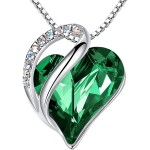 Leafael Geschenk-Halsketten für Frauen, Unendlichkeitsliebe-Geburtsstein-Herz-Kristall-Anhänger, Geburtstags-Jubiläums-Schmuck für Ehefrau, Mutter und Sie, versilbert, 45,7 cm + 5,1 cm verstellbare Kette Leafael Geschenk-Halsketten für Frauen, Unendlichkeitsliebe-Geburtsstein-Herz-Kristall-Anhänger, Geburtstags-Jubiläums-Schmuck für Ehefrau, Mutter und Sie, versilbert, 45,7 cm + 5,1 cm verstellbare Kette