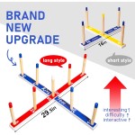 EVERICH TOY Spielzeug für drinnen und draußen, verbessertes großes Ringwurfspiel aus Holz, Hofspiele für Kinder, Rasenspiele im Freien für die Familie mit 10 Kunststoffringen und 10 Seilen, 1 Tragetasche