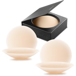 VOCH GALA Brustwarzenabdeckungen, 2 Paar, nahtlose und transparente selbstklebende Silikon-Nippelpasties für Frauen, wiederverwendbar, klebrige Brustblütenblätter