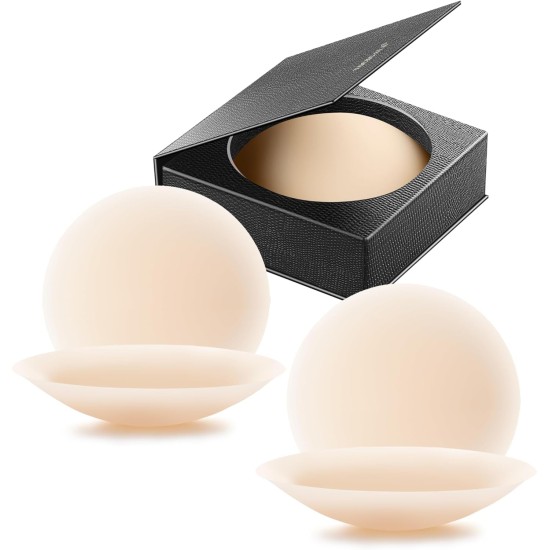 VOCH GALA Brustwarzenabdeckungen, 2 Paar, nahtlose und transparente selbstklebende Silikon-Nippelpasties für Frauen, wiederverwendbar, klebrige Brustblütenblätter
