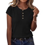 Rapbin Kurzarmpullover für Damen, Frühlingsoberteil, weißes Oberteil, Rundhalsausschnitt, Business-Casual-Outfits, Hemden, T-Shirts, 2026, Mode, S