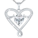 Unendlichkeits-Halskette für Damen, Herz-Halskette aus 925er-Sterlingsilber mit 5A-Zirkon, weißvergoldete verstellbare Kette, Geschenk zum Valentinstag, Geburtstag, Jahrestag für Ehefrau, Freundin, Mutter