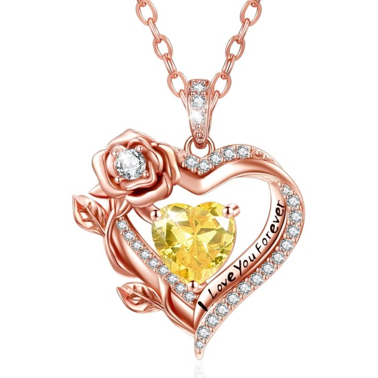 F Roségoldene Herz-Halskette mit Geburtsstein „Forever Love“, Geschenke für Frauen, „I Love You Forever“-Schmuck mit Geburtsstein-Anhänger, Valentinstag, Jahrestag, Geburtstag, Geschenke für Ihre Frau, Mutter, Oma, Tochter F Roségoldene Herz-Halskette mit Geburtsstein „Forever Love“, Geschenke für Frauen, „I Love You Forever“-Schmuck mit Geburtsstein-Anhänger, Valentinstag, Jahrestag, Geburtstag, Geschenke für Ihre Frau, Mutter, Oma, Tochter