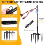 Tether Tug Outdoor-Hundespielzeug, Tether Tug für große Hunde, Federstange für Hunde im Park, Hof, Rasen, 2-Seil-Spielzeug und Klingel, zum Verfolgen und Solo-Spielen, Tether Interactive Dog Tug Toy, für mittelgroße kleine Hunde (schwarz)
