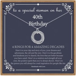 IEFLIFE Geburtstagsgeschenke für Frauen, Geburtstagsketten aus Sterlingsilber, Halskette zum 40. 50. 60. 70. 80. 90. Geburtstag, 40. 50. 60. 70. 80. 90. Geburtstagsgeschenke, 4. 5. 6. 7. 8. 9. Jahrzehnt Geburtstagsschmuck für Frauen