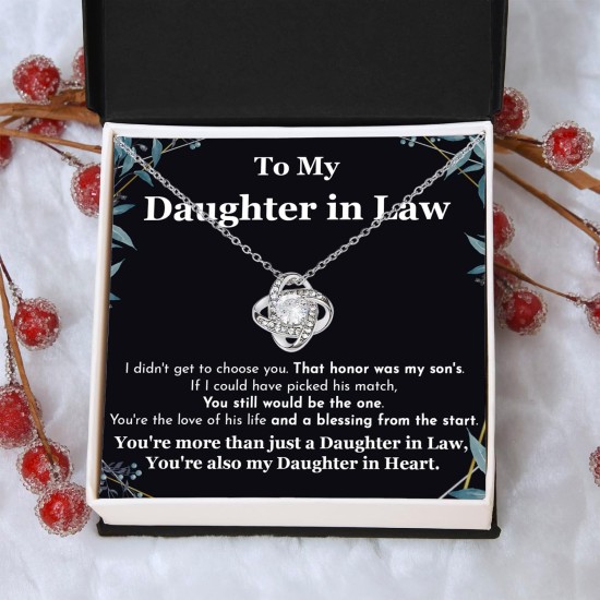 An meine Schwiegertochter Halskette von der Mutter, Geburtstagsgeschenk für die Schwiegertochter mit Karte, bedeutungsvolles Geschenk für sie am Hochzeitstag, Weihnachten, Jahrestag