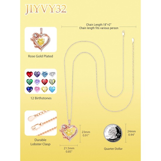 F Roségoldene Herz-Halskette mit Geburtsstein „Forever Love“, Geschenke für Frauen, „I Love You Forever“-Schmuck mit Geburtsstein-Anhänger, Valentinstag, Jahrestag, Geburtstag, Geschenke für Ihre Frau, Mutter, Oma, Tochter F Roségoldene Herz-Halskette mit Geburtsstein „Forever Love“, Geschenke für Frauen, „I Love You Forever“-Schmuck mit Geburtsstein-Anhänger, Valentinstag, Jahrestag, Geburtstag, Geschenke für Ihre Frau, Mutter, Oma, Tochter