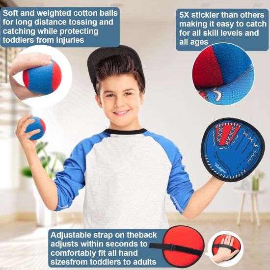Wurf- und Fangballspiel, Baseballhandschuh- und Fangballspielzeug für Kinder, Outdoor-Spiele für die Familie, Spielzeug für den Strand, Hof, Pool draußen, Geburtstags-Ostergeschenk für Jungen und Mädchen im Alter von 3 4 5 6 7 8–12 Jahren Wurf- und Fangballspiel, Baseballhandschuh- und Fangballspielzeug für Kinder, Outdoor-Spiele für die Familie, Spielzeug für den Strand, Hof, Pool draußen, Geburtstags-Ostergeschenk für Jungen und Mädchen im Alter von 3 4 5 6 7 8–12 Jahren