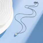 AGVANA 14 K massiver Weißgold-Diamant-Edelstein-Anhänger mit Sterling-Silber-Kette, 8 mm Herz-Geburtsstein-Halskette, edler Schmuck, Jahrestag, Geburtstag, Geschenke für Frauen, Mutter, Ehefrau AGVANA 14 K massiver Weißgold-Diamant-Edelstein-Anhänger mit Sterling-Silber-Kette, 8 mm Herz-Geburtsstein-Halskette, edler Schmuck, Jahrestag, Geburtstag, Geschenke für Frauen, Mutter, Ehefrau