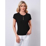 Rapbin Kurzarmpullover für Damen, Frühlingsoberteil, weißes Oberteil, Rundhalsausschnitt, Business-Casual-Outfits, Hemden, T-Shirts, 2026, Mode, S