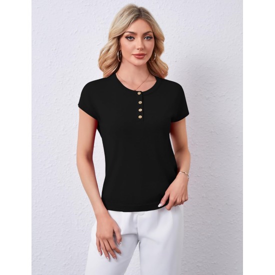 Rapbin Kurzarmpullover für Damen, Frühlingsoberteil, weißes Oberteil, Rundhalsausschnitt, Business-Casual-Outfits, Hemden, T-Shirts, 2026, Mode, S