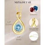 FANCIME Geburtsstein-Halsketten für Frauen, edler Schmuck, Sterlingsilber, zierlicher Unendlichkeitsanhänger, Jahrestag, Geburtstag, Valentinstag, Geschenke für Sie, Frau, Mutter, Tochter, Kette 40,6 cm + 5,1 cm verlängert FANCIME Geburtsstein-Halsketten für Frauen, edler Schmuck, Sterlingsilber, zierlicher Unendlichkeitsanhänger, Jahrestag, Geburtstag, Valentinstag, Geschenke für Sie, Frau, Mutter, Tochter, Kette 40,6 cm + 5,1 cm verlängert