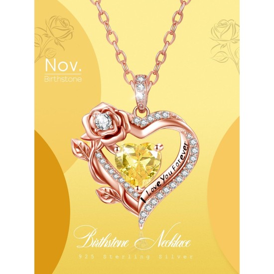 F Roségoldene Herz-Halskette mit Geburtsstein „Forever Love“, Geschenke für Frauen, „I Love You Forever“-Schmuck mit Geburtsstein-Anhänger, Valentinstag, Jahrestag, Geburtstag, Geschenke für Ihre Frau, Mutter, Oma, Tochter F Roségoldene Herz-Halskette mit Geburtsstein „Forever Love“, Geschenke für Frauen, „I Love You Forever“-Schmuck mit Geburtsstein-Anhänger, Valentinstag, Jahrestag, Geburtstag, Geschenke für Ihre Frau, Mutter, Oma, Tochter