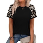 WIHOLL Damen Sommer-Tops, Farbblock, kurzärmelig, Raglan-Shirts, Frühlingsmode, Kleidung, Urlaubs-Outfits