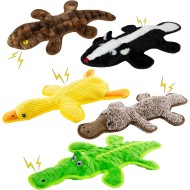 Keine Füllung, Quietschspielzeug für Hunde, 5er-Pack Kauspielzeug mit Knistereffekt, um sie zu beschäftigen, Plüsch-Welpen-Beißspielzeug zum Spielen im Innen- und Außenbereich, bestes Geburtstagsgeschenk für große Rassen