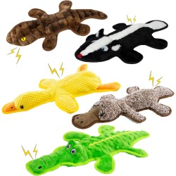 Keine Füllung, Quietschspielzeug für Hunde, 5er-Pack Kauspielzeug mit Knistereffekt, um sie zu beschäftigen, Plüsch-Welpen-Beißspielzeug zum Spielen im Innen- und Außenbereich, bestes Geburtstagsgeschenk für große Rassen
