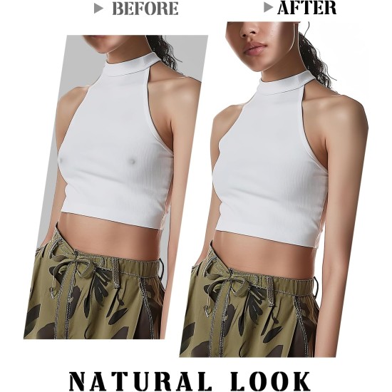 VOCH GALA Brustwarzenabdeckungen, 2 Paar, nahtlose und transparente selbstklebende Silikon-Nippelpasties für Frauen, wiederverwendbar, klebrige Brustblütenblätter