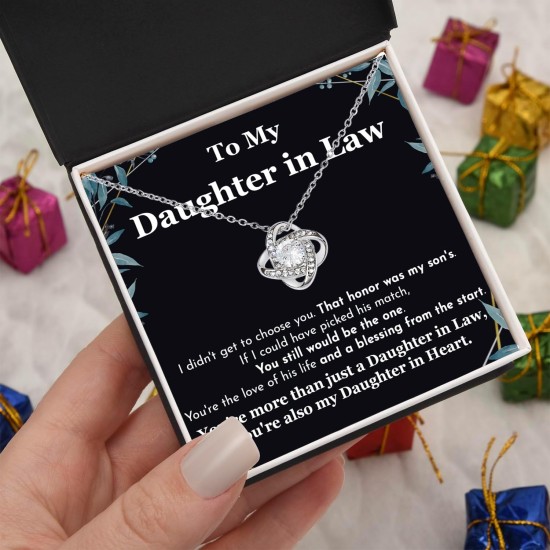 An meine Schwiegertochter Halskette von der Mutter, Geburtstagsgeschenk für die Schwiegertochter mit Karte, bedeutungsvolles Geschenk für sie am Hochzeitstag, Weihnachten, Jahrestag