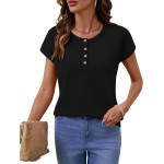 Rapbin Kurzarmpullover für Damen, Frühlingsoberteil, weißes Oberteil, Rundhalsausschnitt, Business-Casual-Outfits, Hemden, T-Shirts, 2026, Mode, S