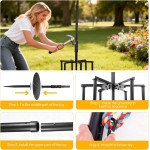 Tether Tug Outdoor-Hundespielzeug, Tether Tug für große Hunde, Federstange für Hunde im Park, Hof, Rasen, 2-Seil-Spielzeug und Klingel, zum Verfolgen und Solo-Spielen, Tether Interactive Dog Tug Toy, für mittelgroße kleine Hunde (schwarz)