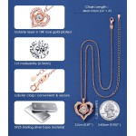 Beam & Bask Rose Flower Heart Moissanit-Halsketten für Ehefrau, S925-Silberanhänger für Frauen, 18 Karat vergoldeter Schmuck für ihre Freundin, Mutter, zum Jahrestag und Geburtstag Beam & Bask Rose Flower Heart Moissanit-Halsketten für Ehefrau, S925-Silberanhänger für Frauen, 18 Karat vergoldeter Schmuck für ihre Freundin, Mutter, zum Jahrestag und Geburtstag