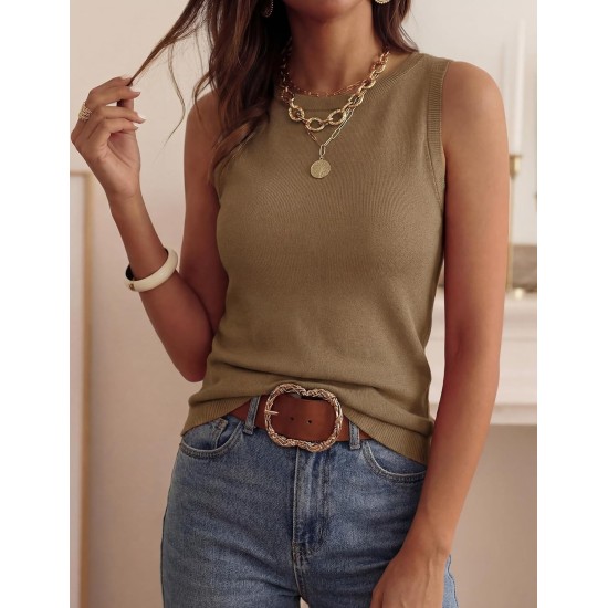 PRETTYGARDEN Ärmellose Pullover-Oberteile für Damen, 2026, Sommer, elegant, gerippt, Tank-Tops, Frühling, Business, Freizeit, Arbeit, Hemden, Blusen PRETTYGARDEN Ärmellose Pullover-Oberteile für Damen, 2026, Sommer, elegant, gerippt, Tank-Tops, Frühling, Business, Freizeit, Arbeit, Hemden, Blusen