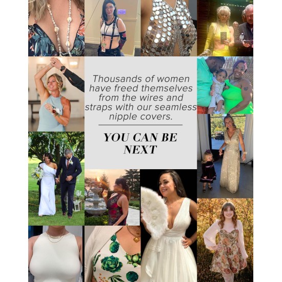 VOCH GALA Brustwarzenabdeckungen, 2 Paar, nahtlose und transparente selbstklebende Silikon-Nippelpasties für Frauen, wiederverwendbar, klebrige Brustblütenblätter