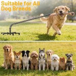 Tether Tug Outdoor-Hundespielzeug, Tether Tug für große Hunde, Federstange für Hunde im Park, Hof, Rasen, 2-Seil-Spielzeug und Klingel, zum Verfolgen und Solo-Spielen, Tether Interactive Dog Tug Toy, für mittelgroße kleine Hunde (schwarz)